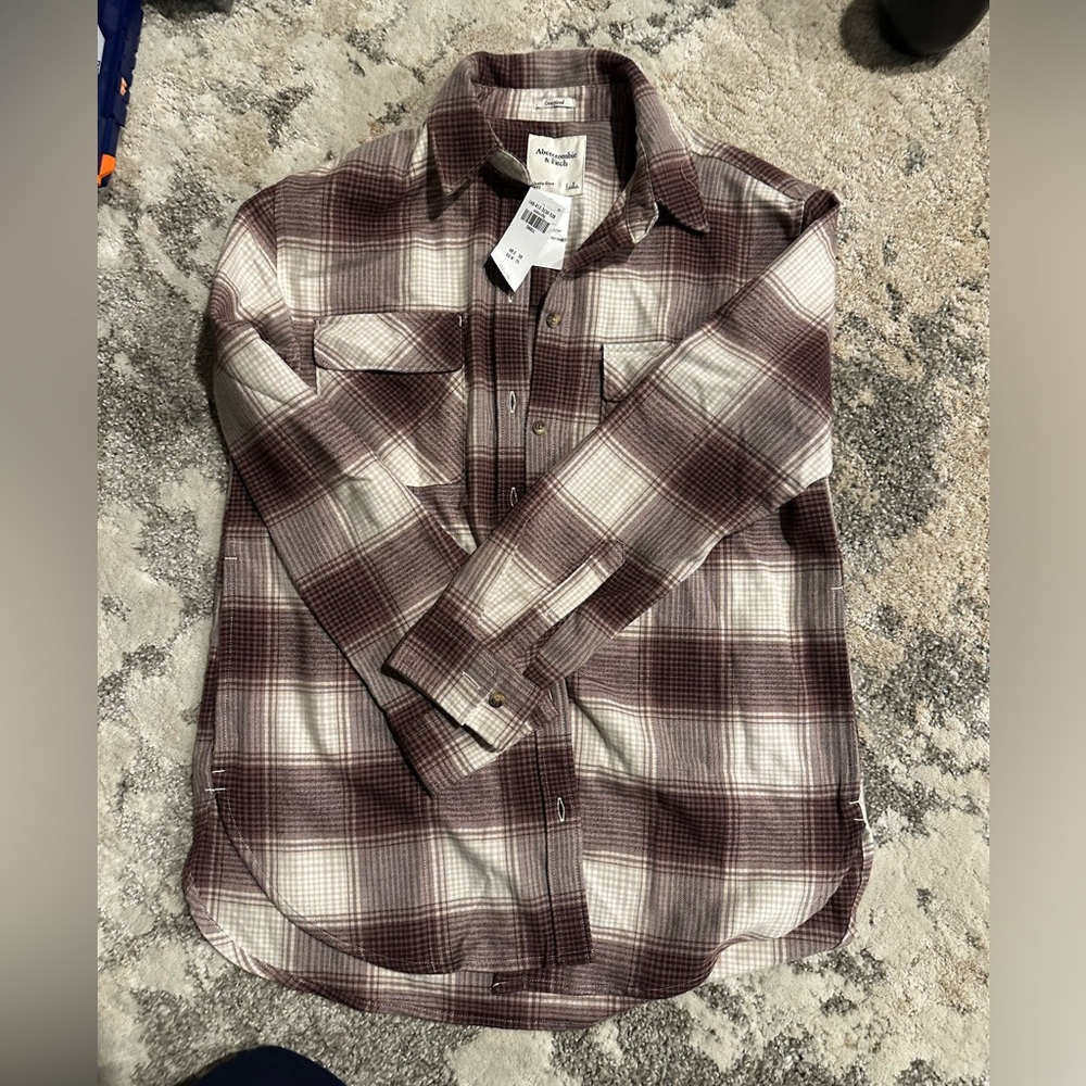 Abercrombie light plaid shacket
